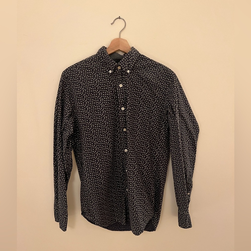 J. Crew Tailored Button Down in Navy Floral Print